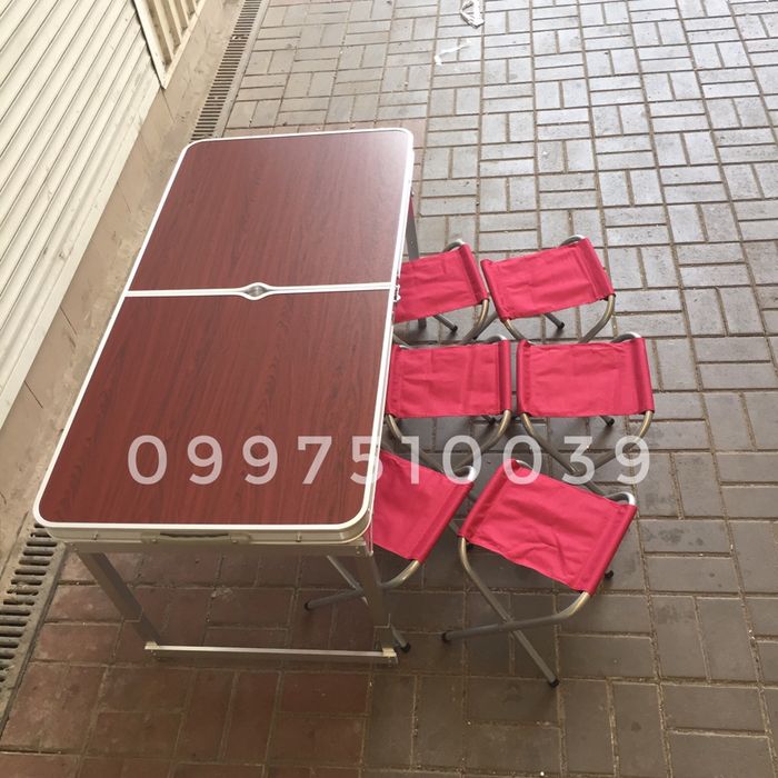 УСИЛЕННЫЙ стол + 6 стульев. Раскладной для пикника кемпинга