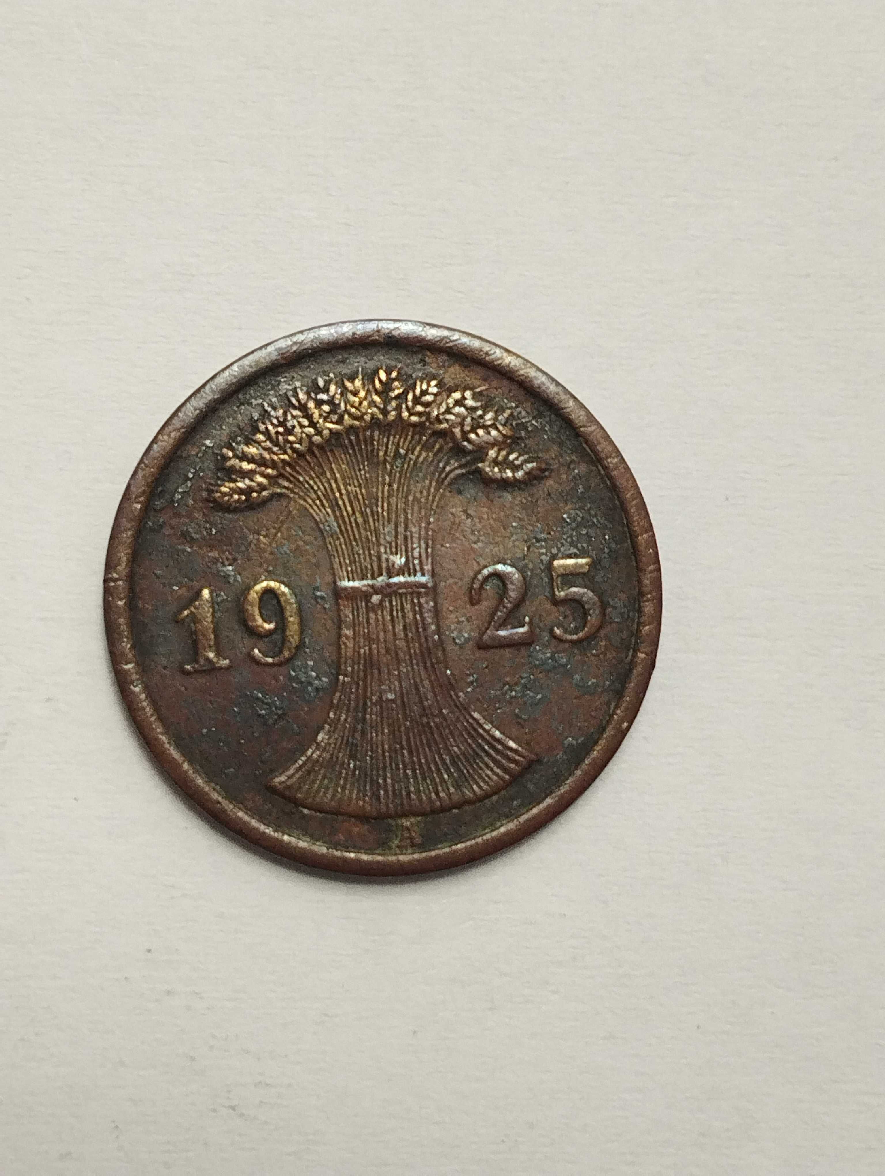 Sprzedam monetę Niemcy 2 reichspfennig 1925r. A  stan dobry