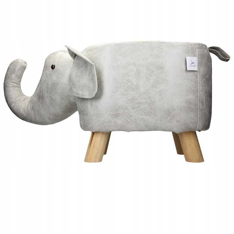Pufa słoń dla dziecka, odcienie szarości 25x45x25 cm