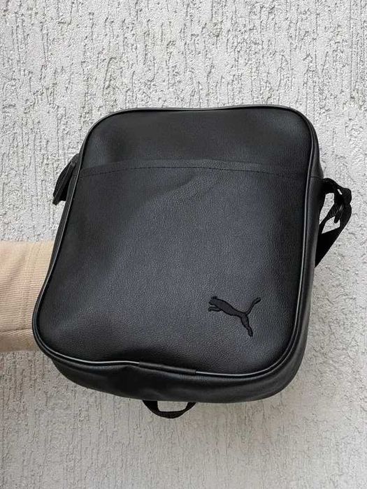 Сумка барсетка мужская черная эко кожа пума