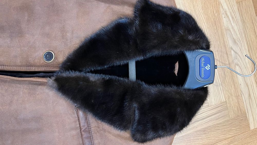 Дубленка мужская натуральная с норковым воротником