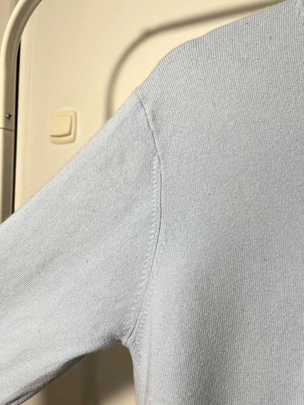GAP męski jasnoniebieski sweter w serek z kaszmirem