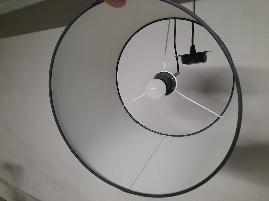 Lampy sufitowe komplet 3szt czarne materiałowe