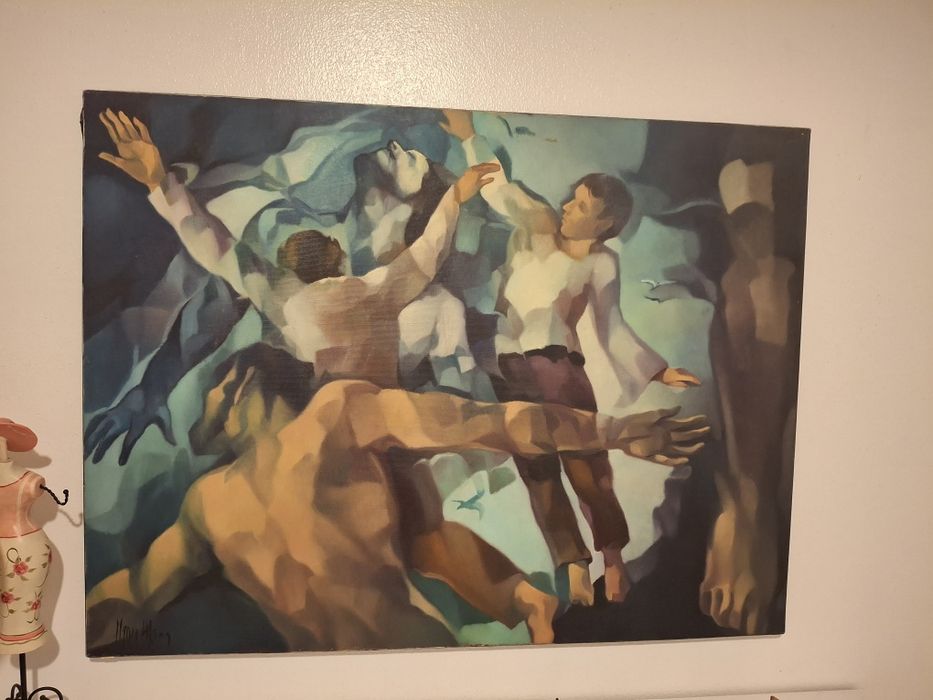 Grande quadro a óleo Maria Alcina