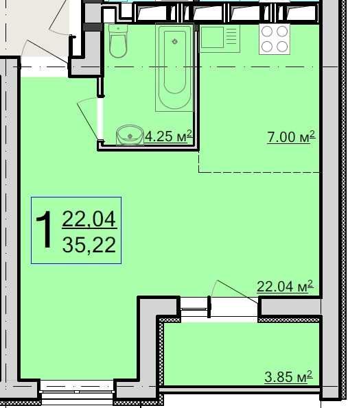 Продам 1-но к.кв. ЖК Пташка, Барабашова,10В 14000