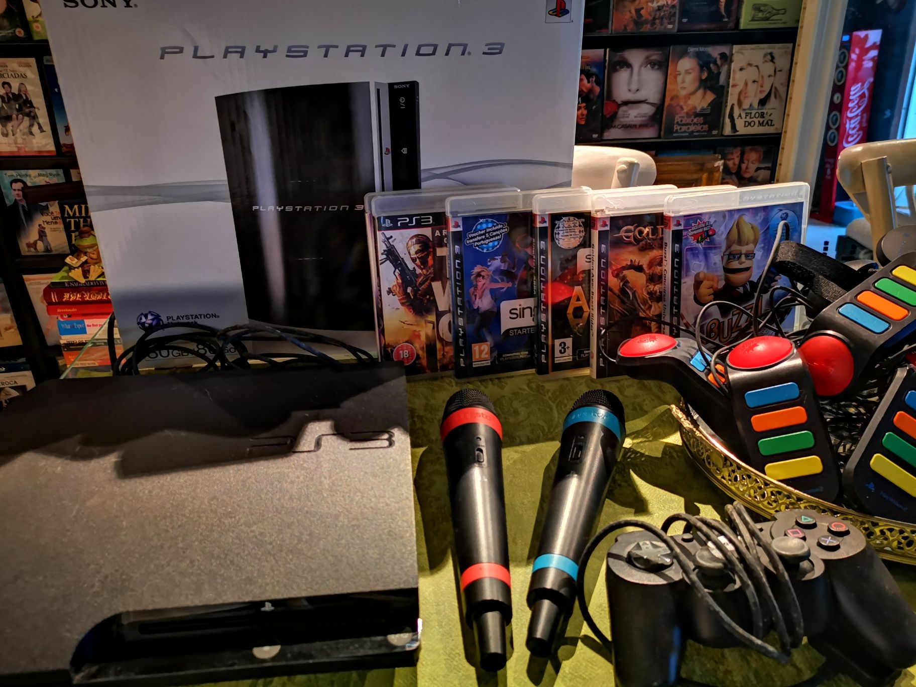 Ps3 slim com muitos extras , para desocupar - Só vendo o conjunto