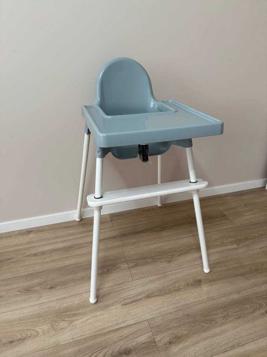 IKEA ANTILOP крісло для годування сіро-блакитне + підніжка крісло ікеа