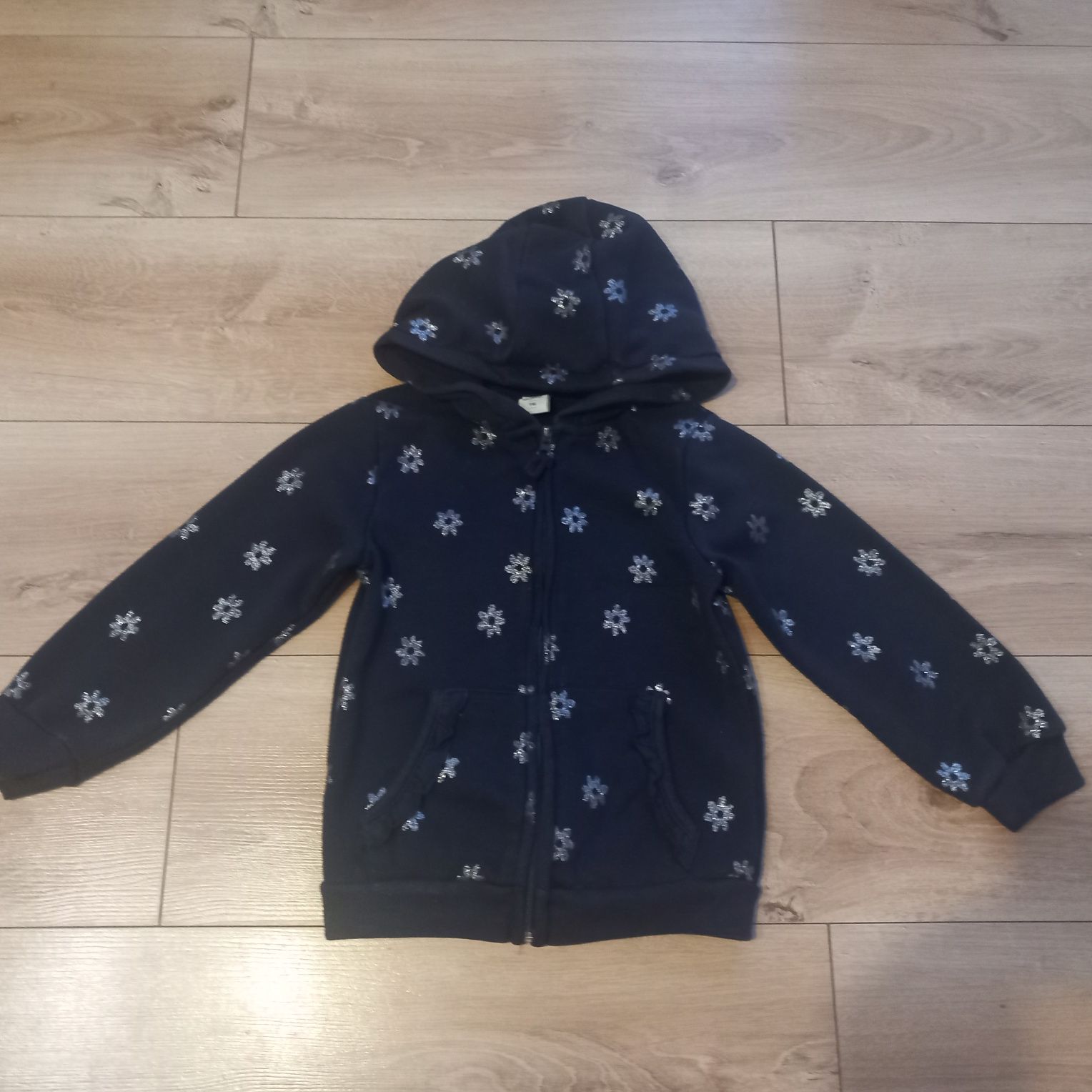 Bluza rozpinana gramatowa na zamek w kwiatki dla dziewczynki rozm 116