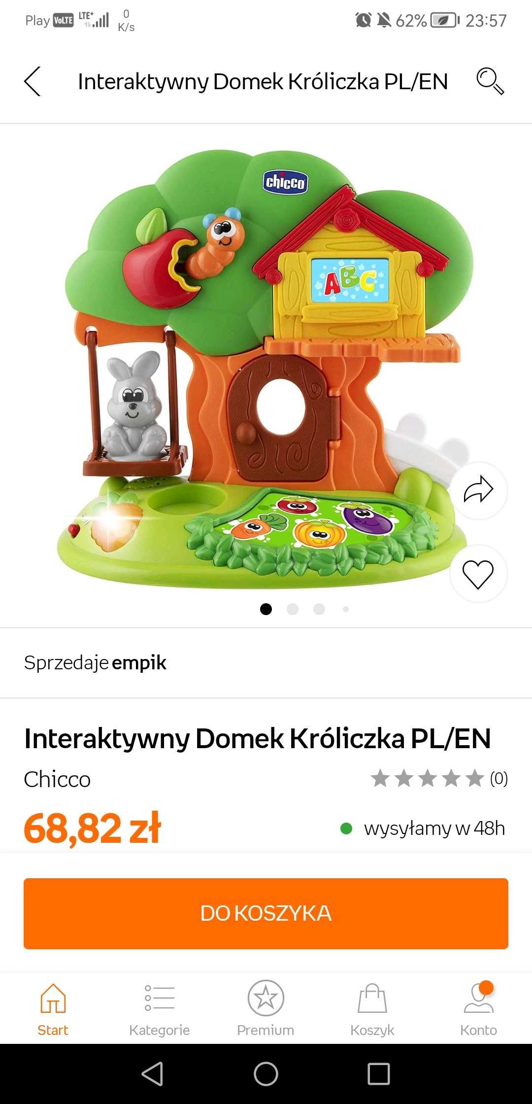 Zabawka Interaktywny domek króliczka.