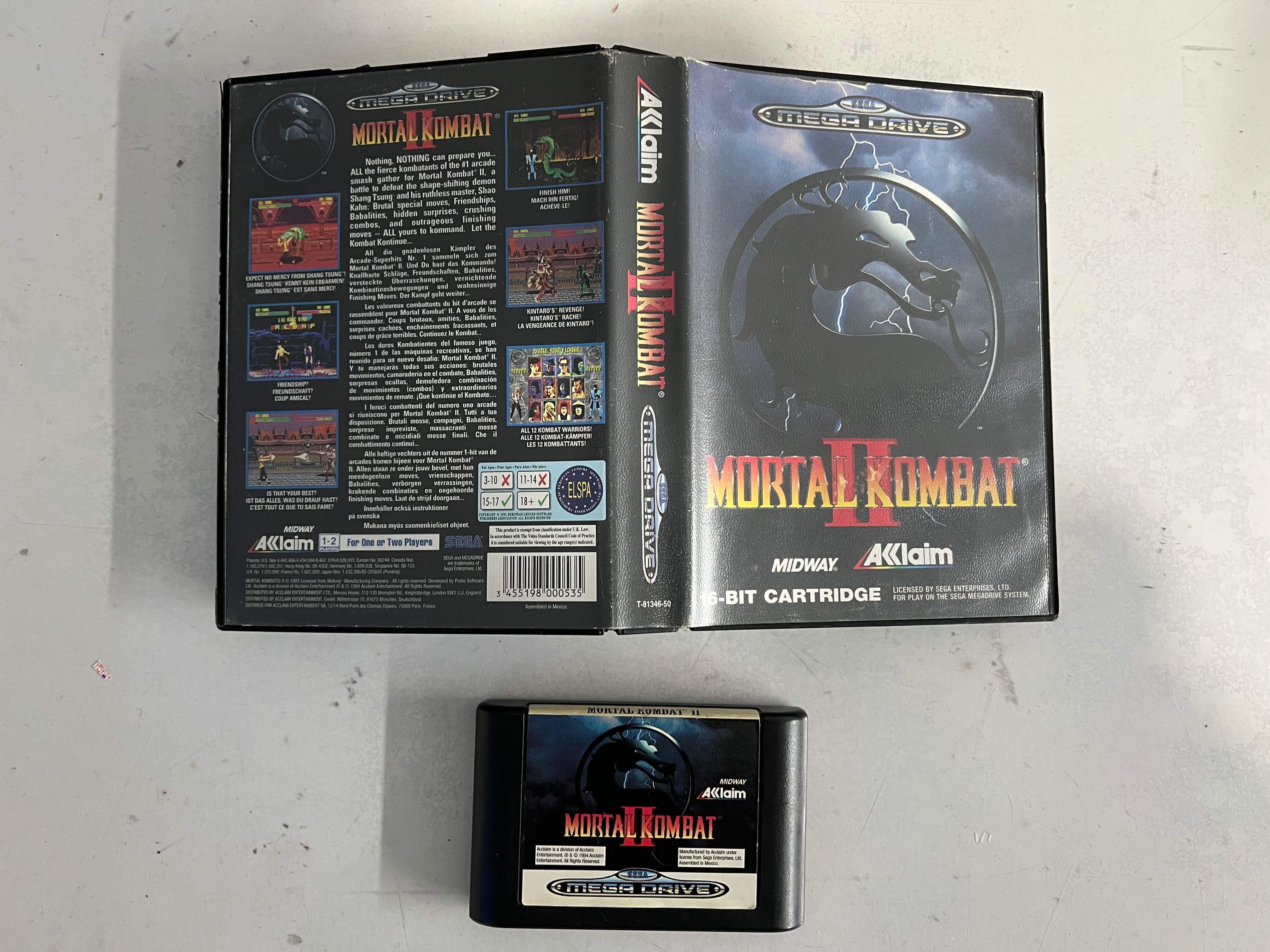 Mortal kombat 2 megadrive original sega mega drive