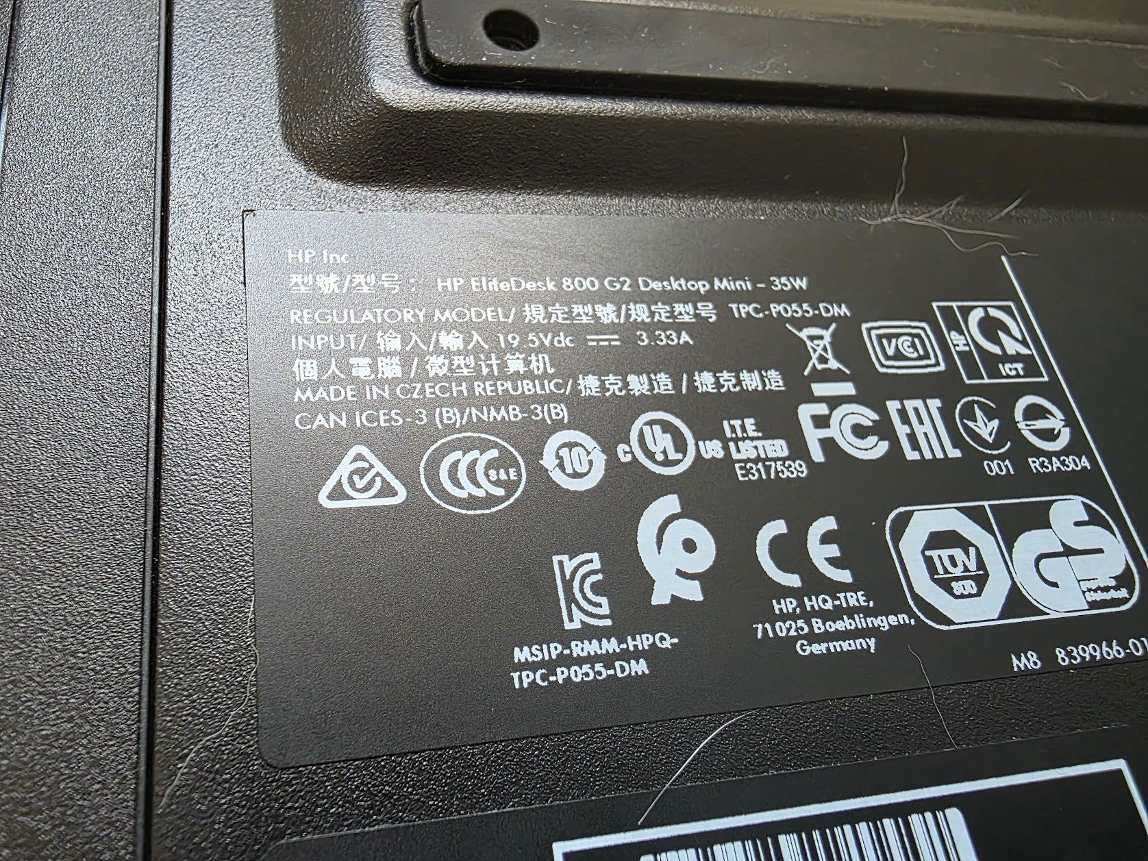 HP EliteDesk 800 G2 Mini