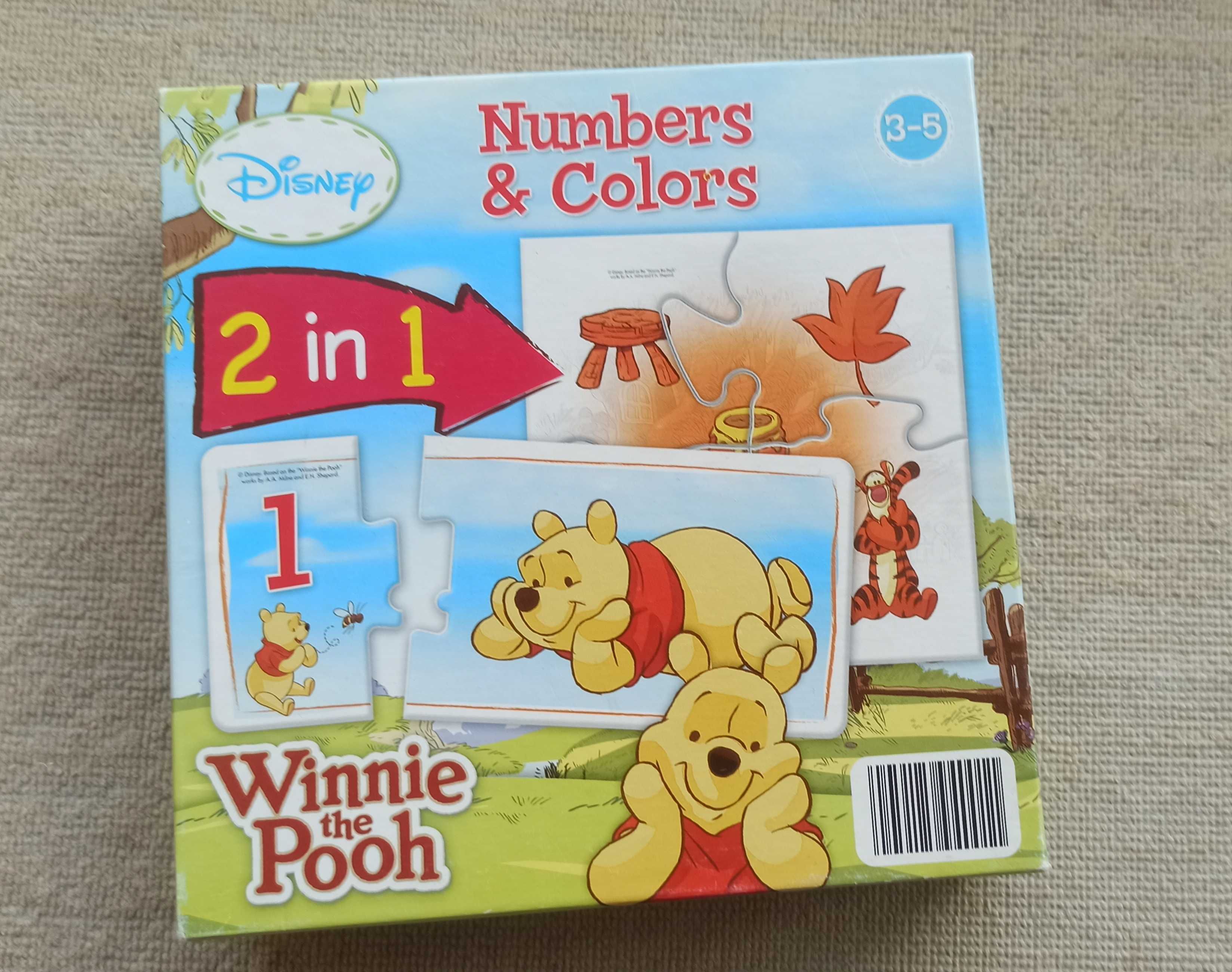 Puzzle dopasuj liczby i kolory Clementoni Kubuś Puchatek 3-5 lat