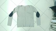 Sweter beżowy łaty serek XL