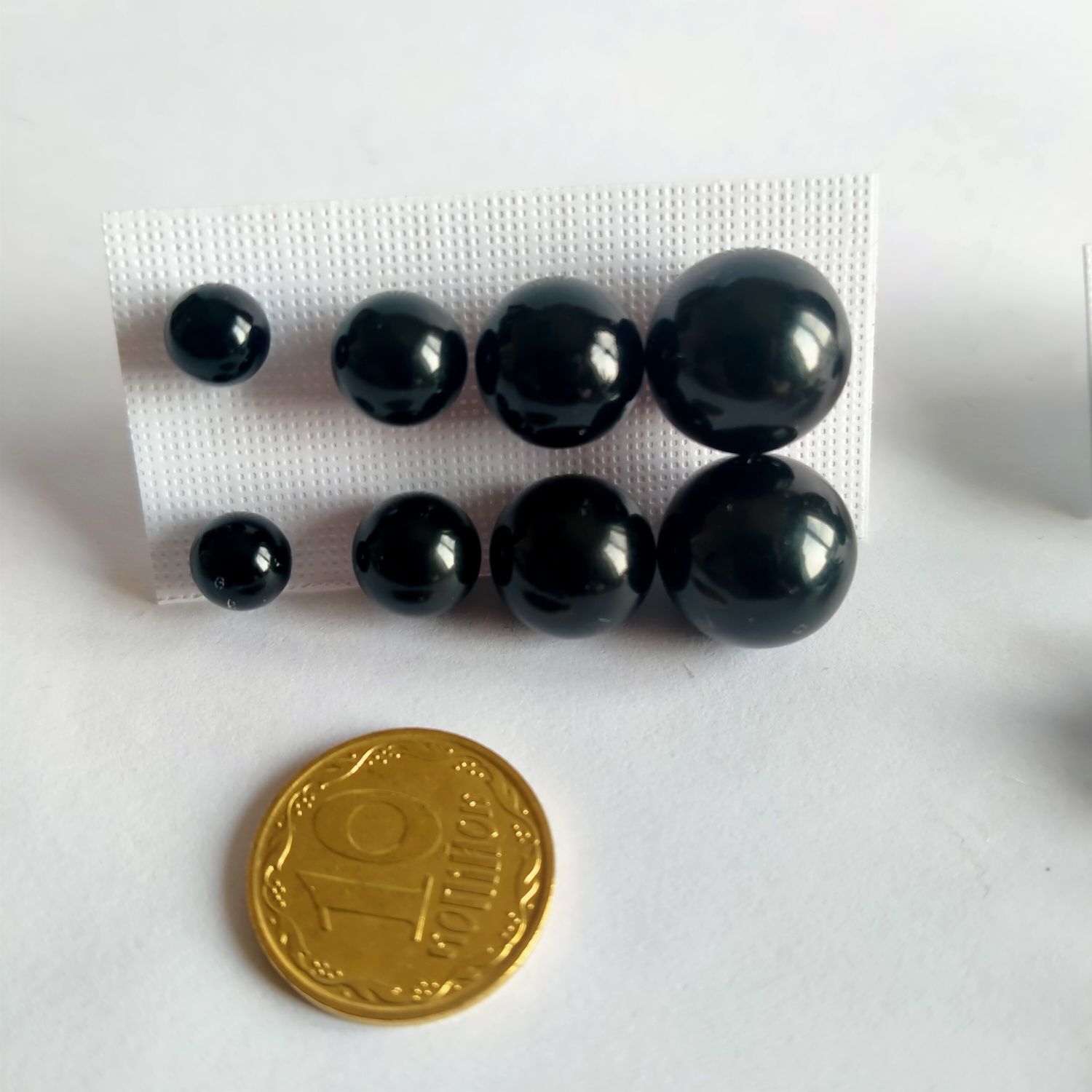 Сережки пусети чорні пластик біжутерія
