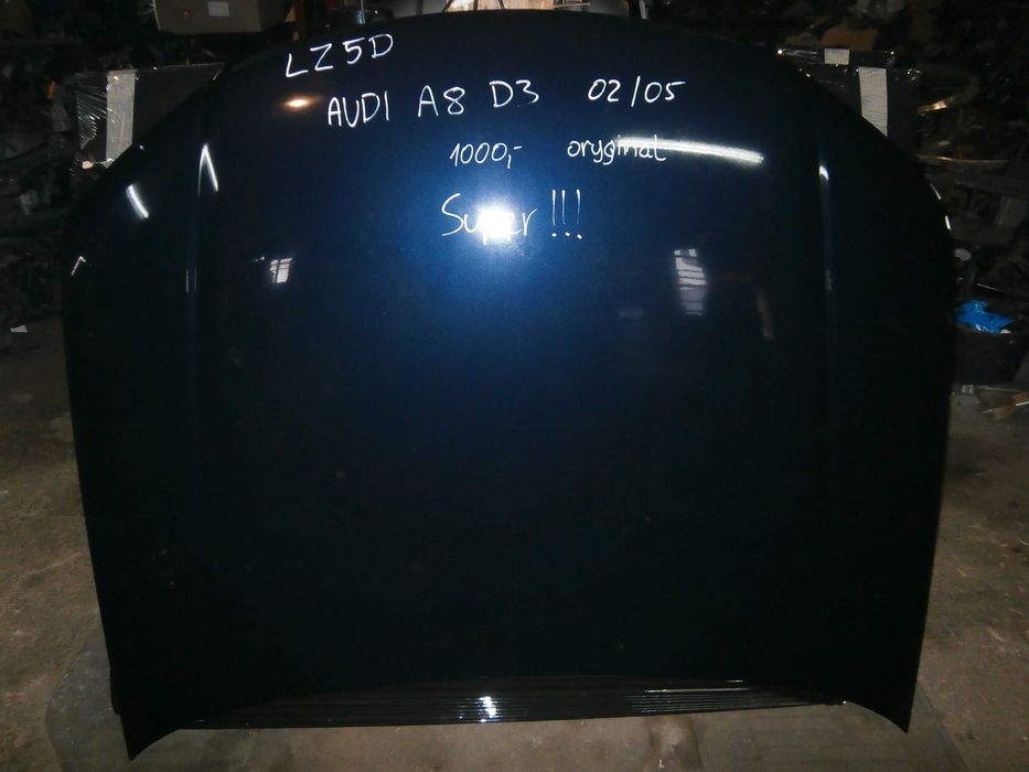 audi A8 D3 mały grill maska niebieska LZ5D ładna lakier oryginalny