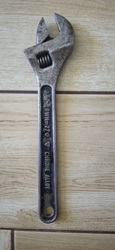 Klucz nastawny płaski 10" francuski stary PRL antyk