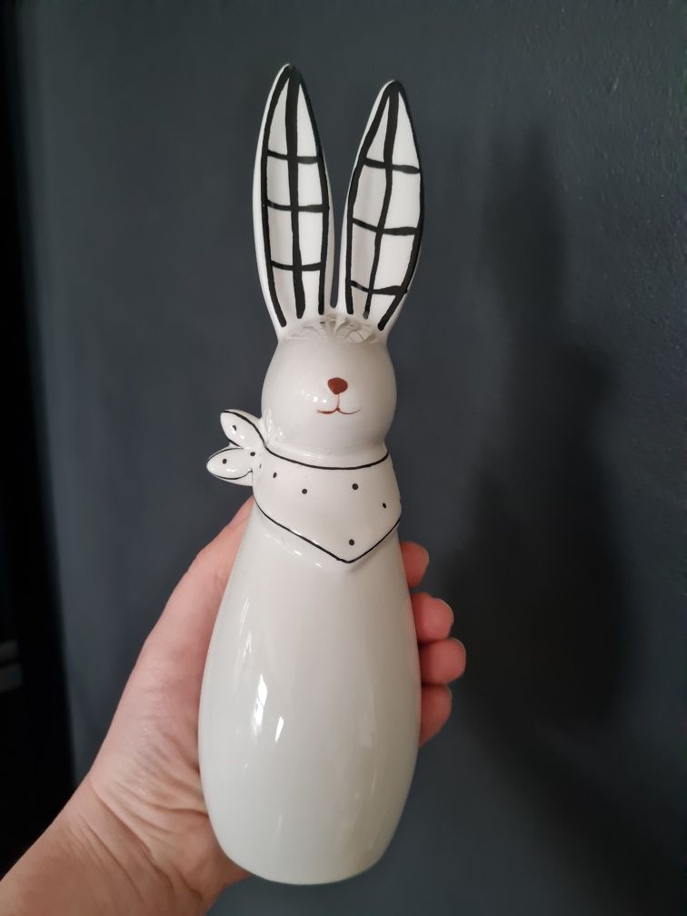 Biały zając królik figurka Wielkanoc NOWY 24 cm