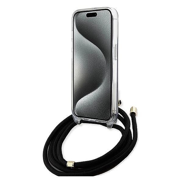 Etui Guess Crossbody Cord 4g Print na iPhone 15 Pro - czarne