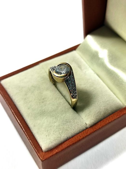 Bogato zdobiony złoty PIERŚCIONEK pr.585 r.17 Lombard Lubawa