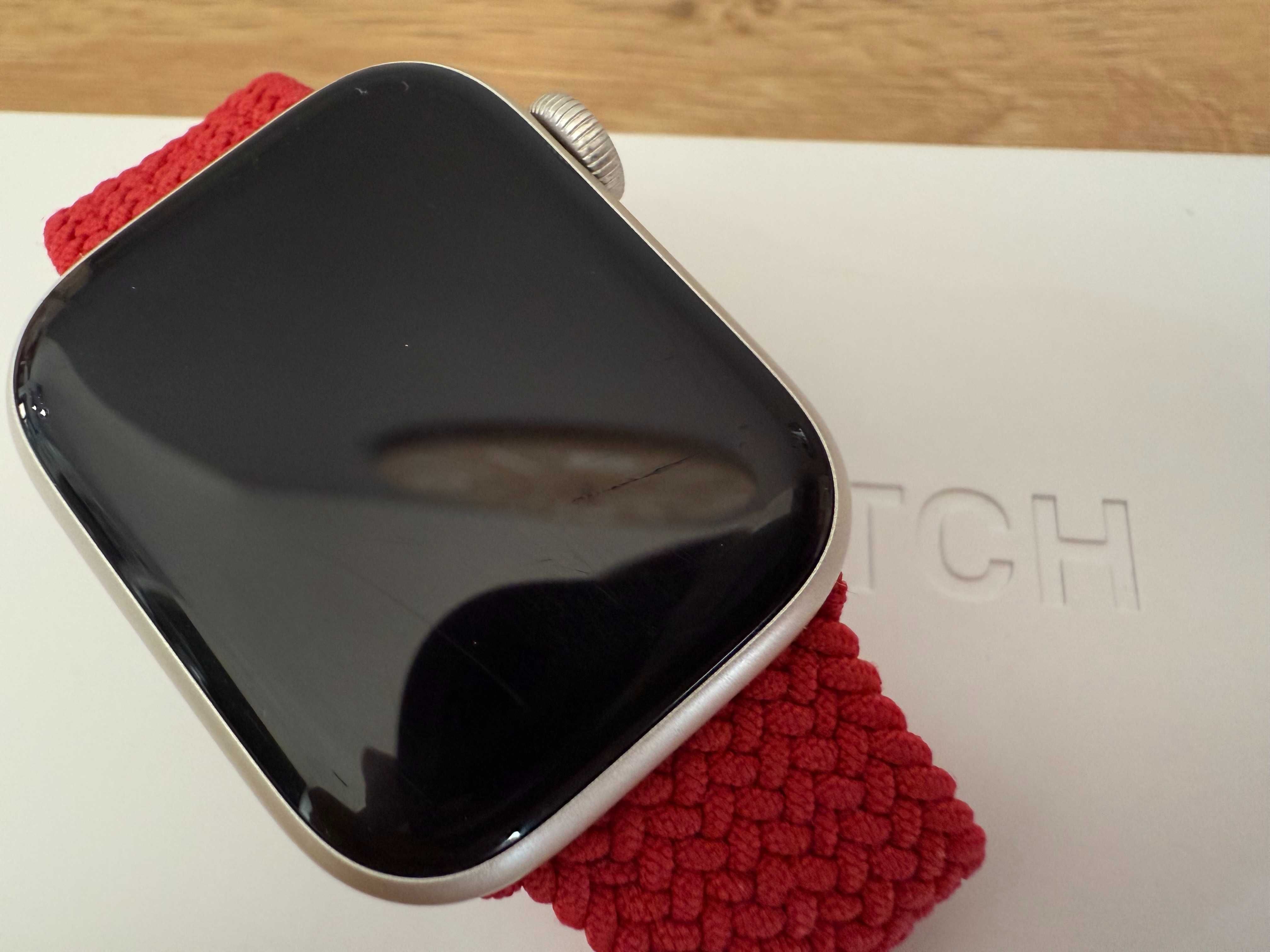 Apple Watch 7 - zegarek GPS + Cellular LTE 41 mm - księżycowa poświata