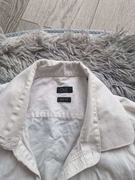 Biała męska koszula slim fit 41