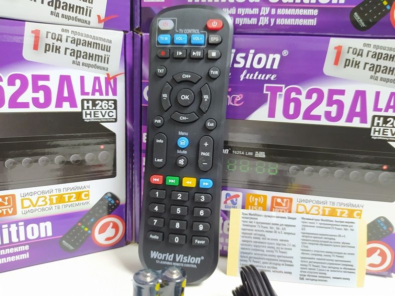 Приставка Т2 тюнер DVB-T/T2/C World Vision T625A LAN YouTube IPTV MeGo