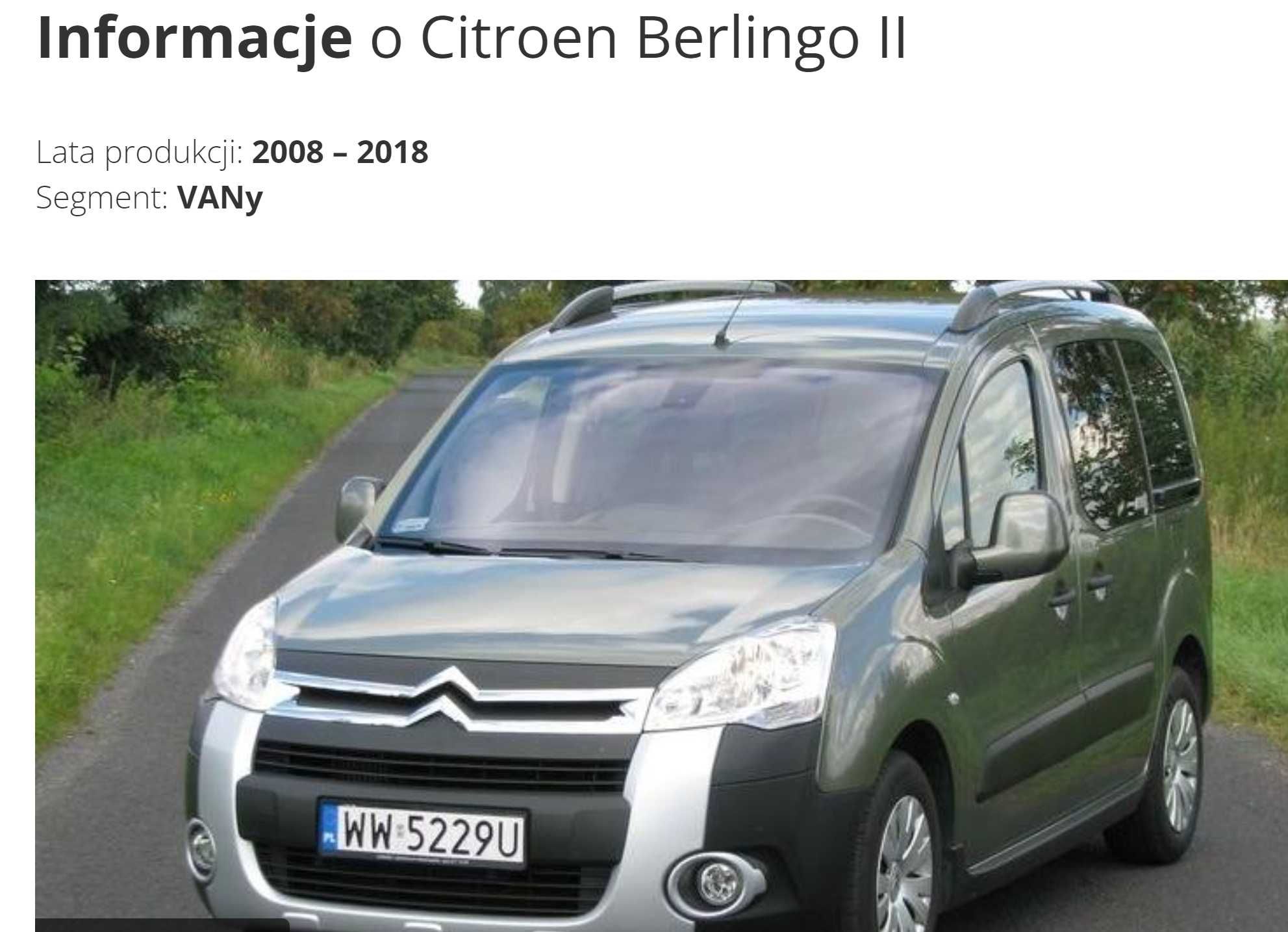 Półka Citroen Berlingo 2 Peugeot Partner II 08-2018 półka z 13r.