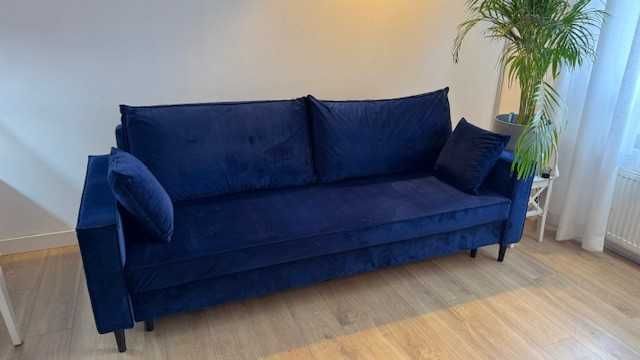 Sofa, kanapa 3-os. TERRA Blue, funkcja spania, pojemnik na pościel