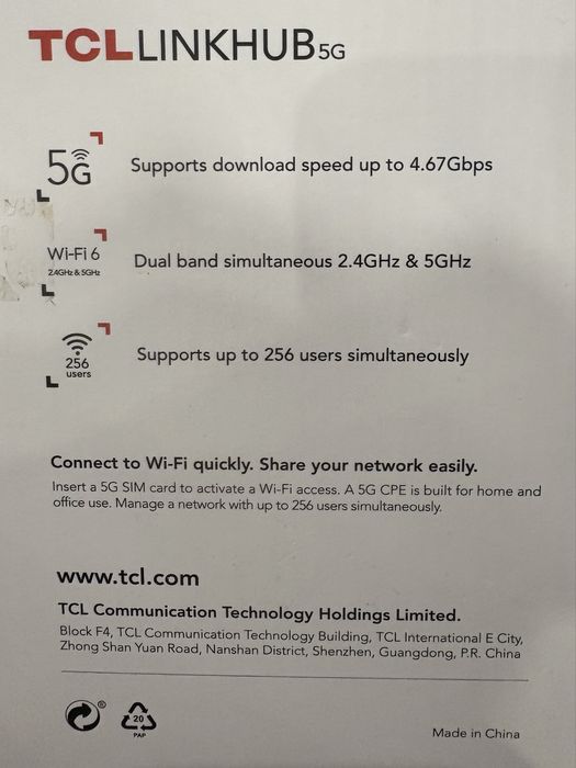 Router TCL LinkHUB 5G HH515V