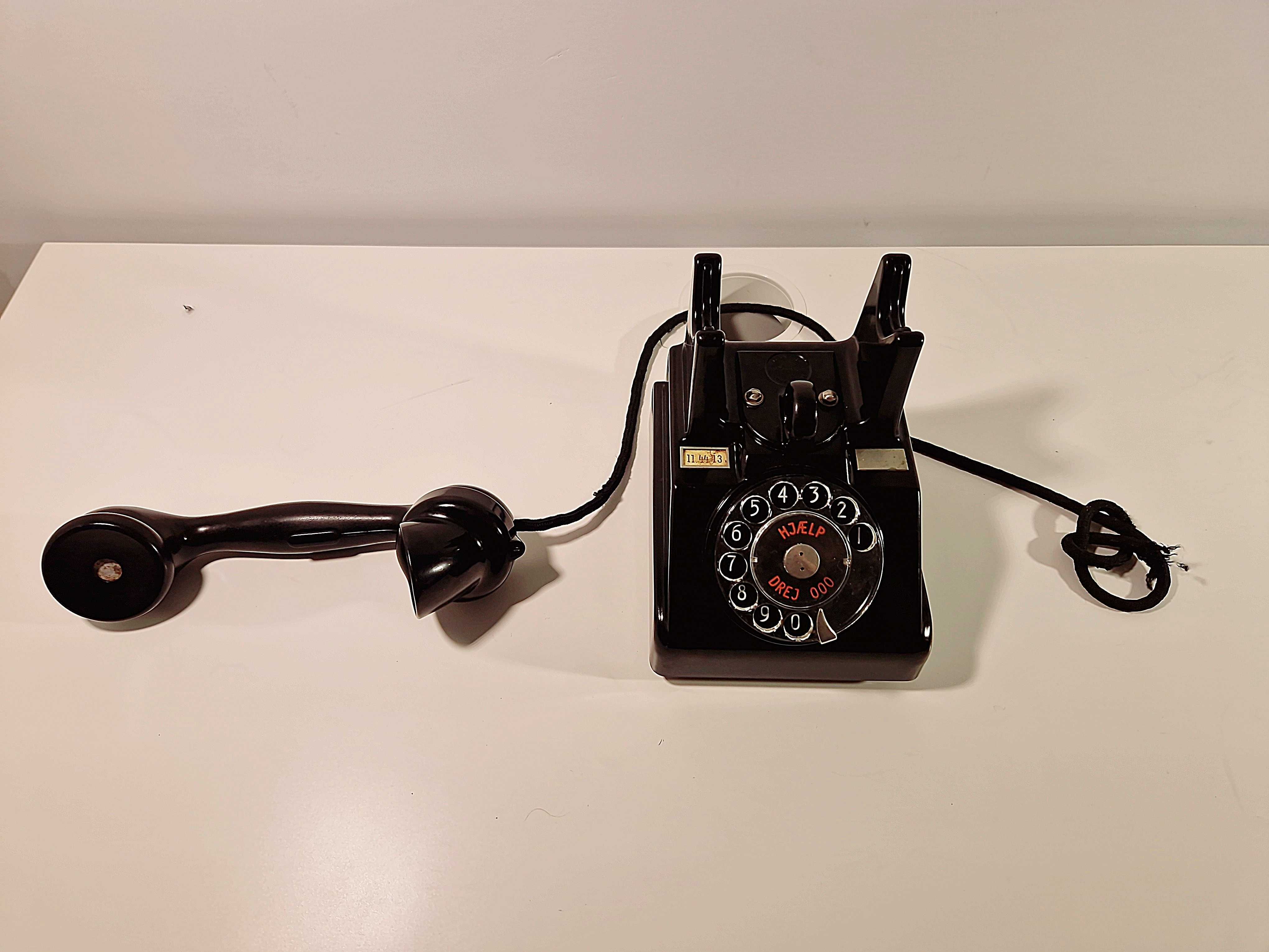 Retro Telefon Bakelit Czarny Dania Kopenhaga.