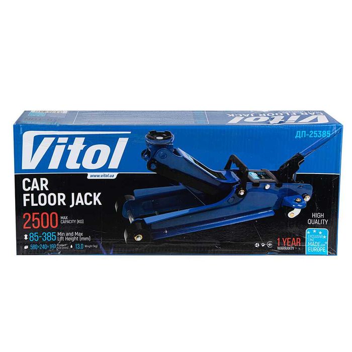 Домкрат гідравлічний підкатний 2,5тв кейсі 85-385мм 14,5кг (DP-25385)