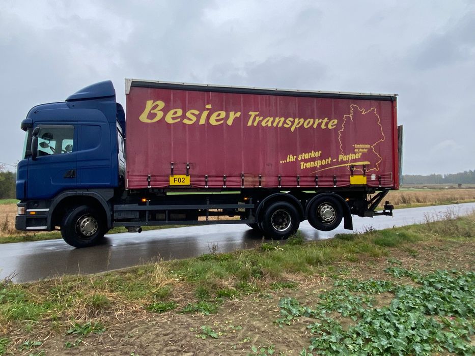 Scania R400 rama BDF pomoc drogowa firanka zamiana