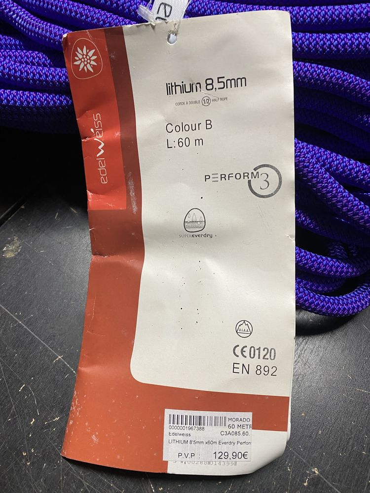 Cordada corda Edelweiss 60m para gelo