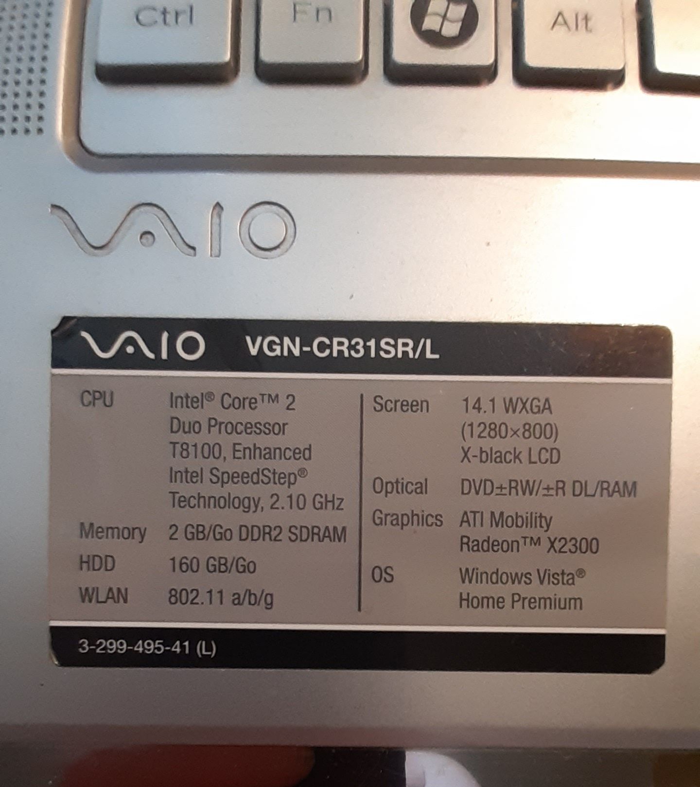 Ноутбук   Sony VGN-CR31SR/L