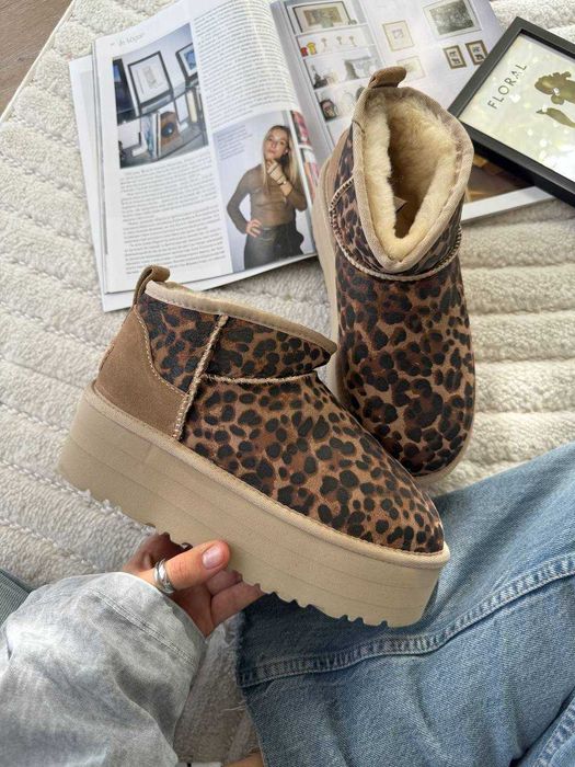 Угги Ugg Classic Ultra Mini Platform Leopard / Уггі Класік Леопард