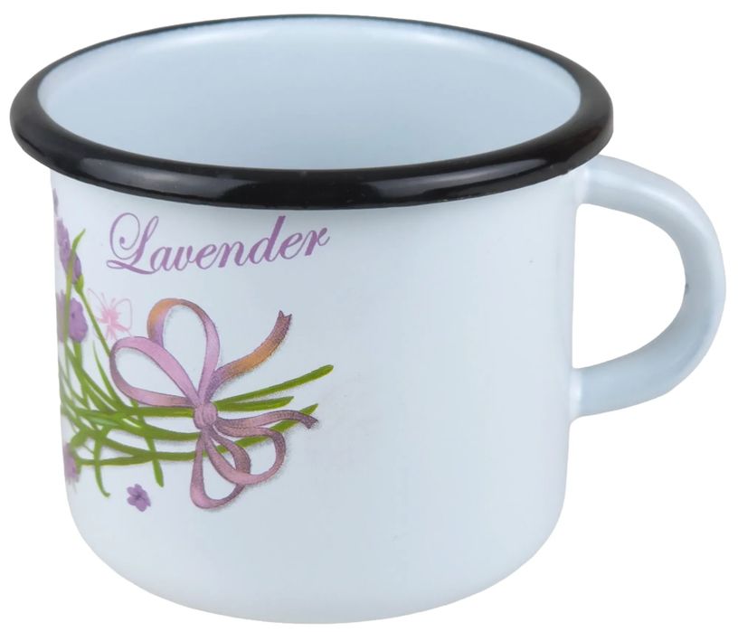 Kubek Emaliowany Do Mleka Kawy Herbaty Garnuszek - 0,5 L - Lawenda