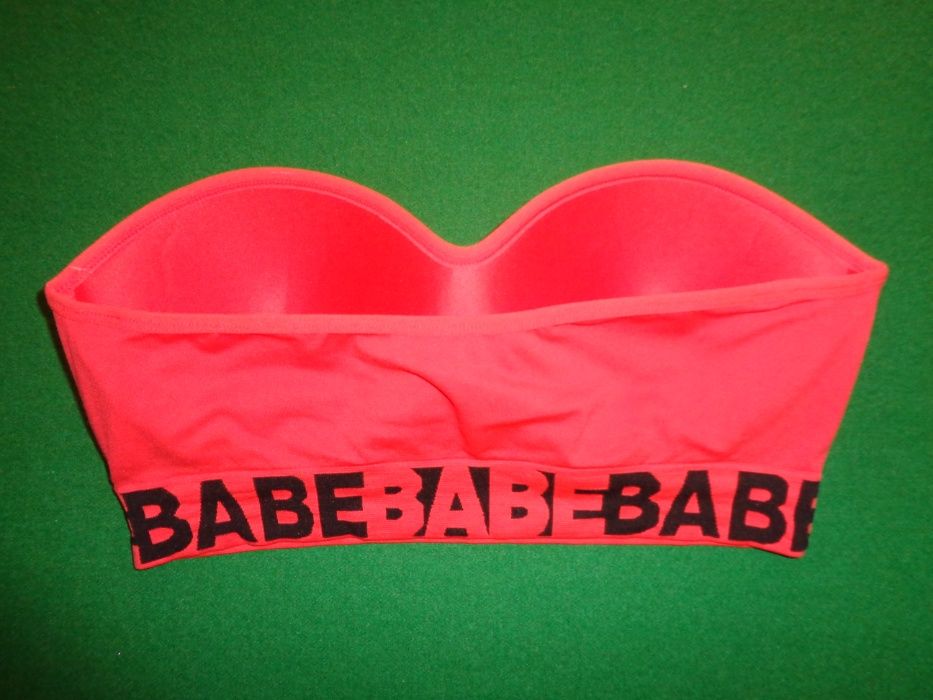 CENSORED BABE neonowy NOWY pomarańczowy biustonosz krótki top 42