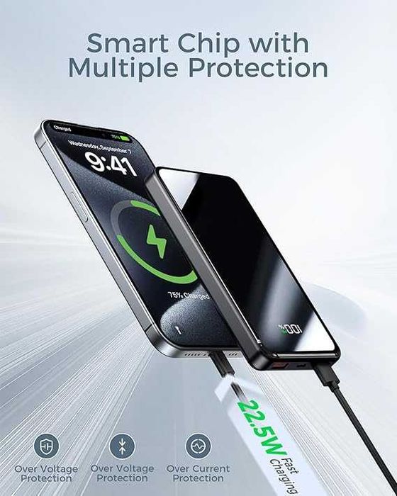 Powerbank YILANS, 22,5 W, 20000 mAh USB-C 2xUSB 22,5W latarka Czarny