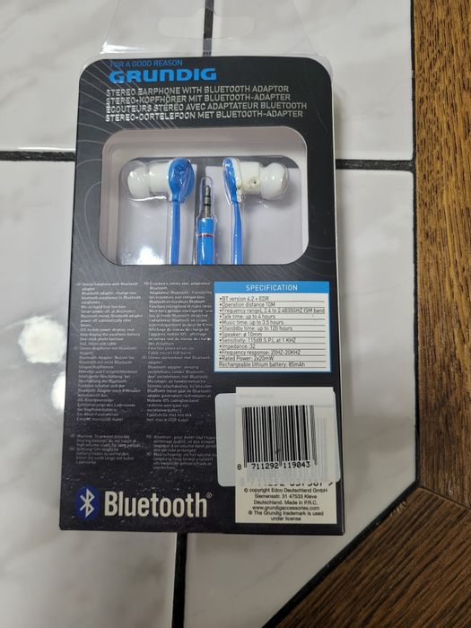 Grundig - Słuchawki douszne z adapterem Bluetooth