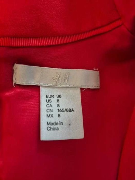 Sukienka H&M 38 M czerwona mini elegancka świąteczna