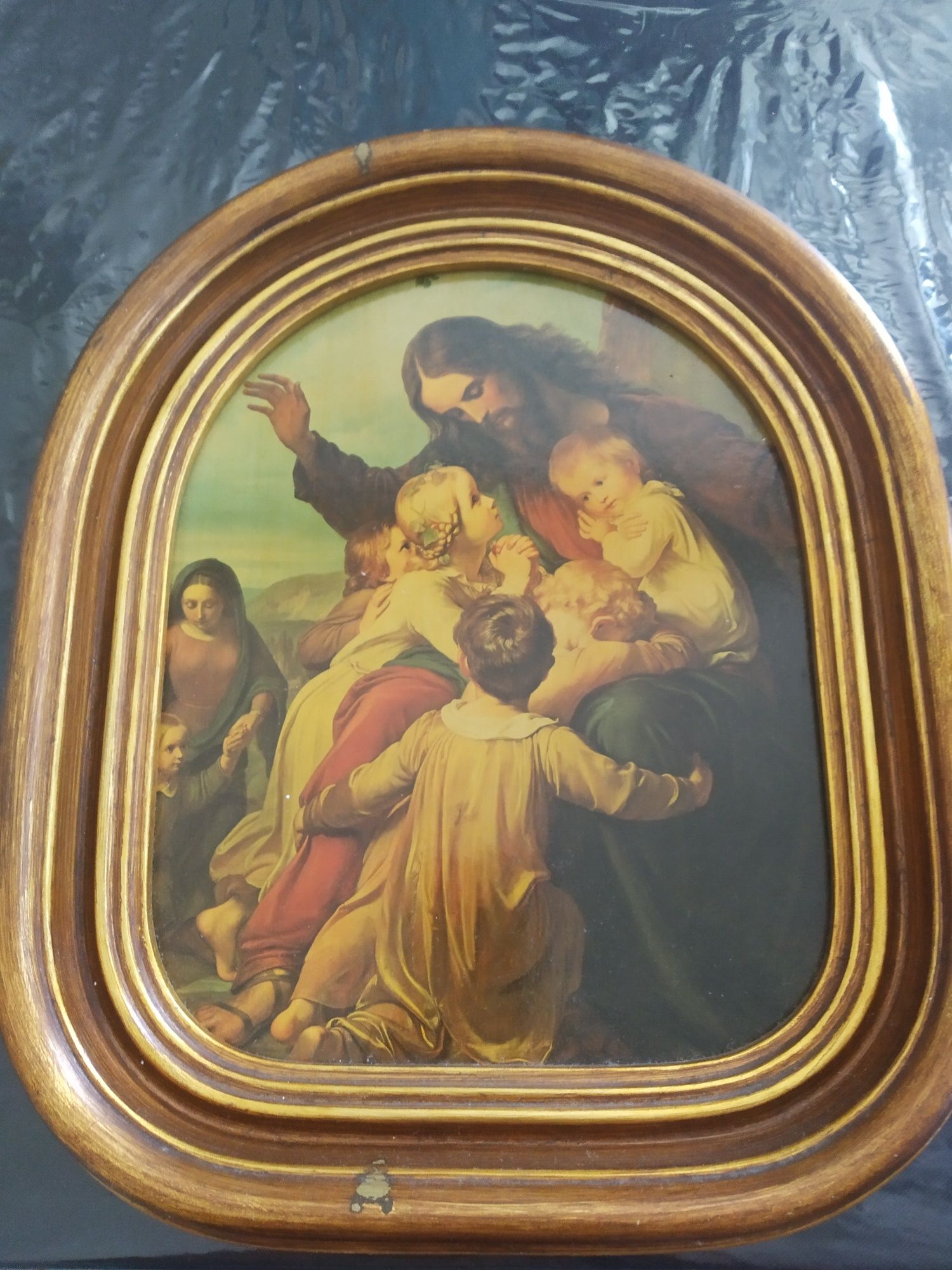 Quadro de Jesus com moldura