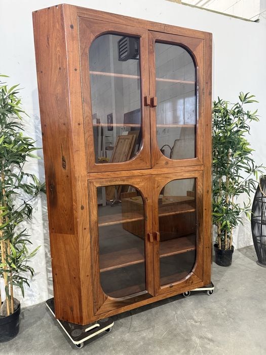 Piękna witryna narożna palisander lite drewno biblioteka dowóz wysyłka