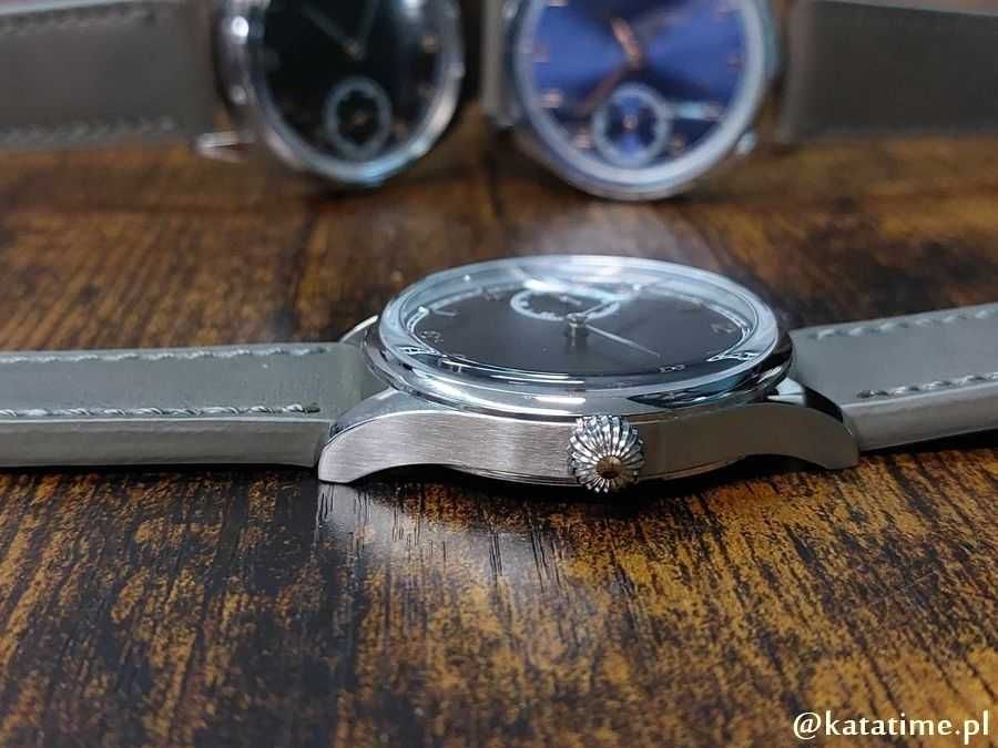 Męski zegarek mechaniczny granatowy czarny subsekunda NOWY SUPER!