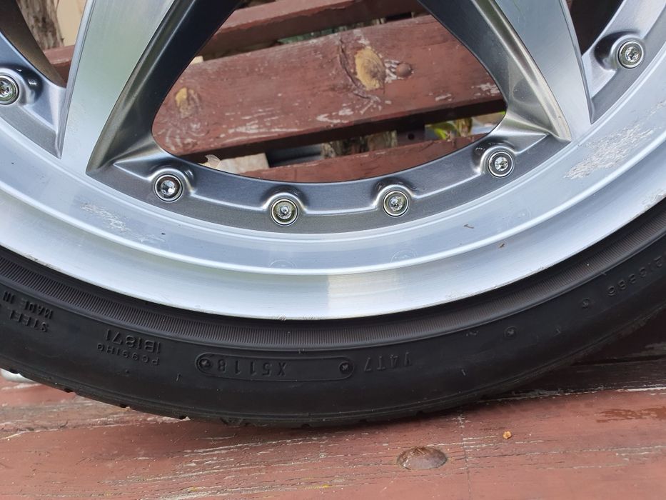 Komplet felg Aluett 18" felgi 5x112 et32 z rantami opony 2 szerokości