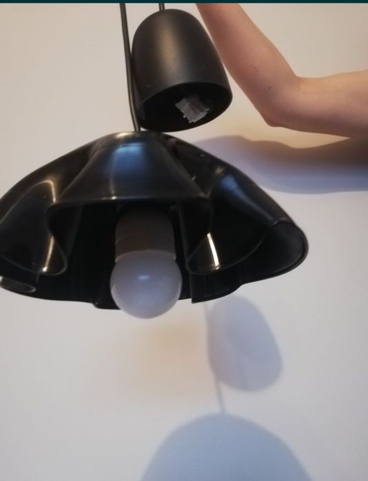 Lampa żyrandol z płyty winylowej oryginalny ciekawy czarny klosz loft