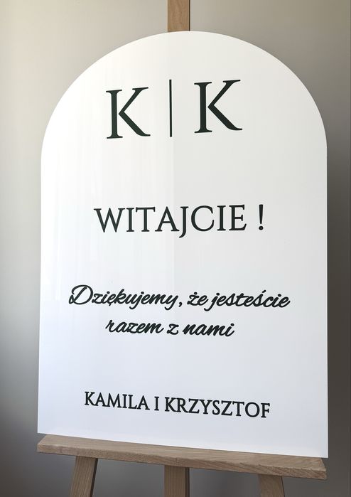 Personalizowana tablica powitalna ślubna dekoracje sali wesele ślub