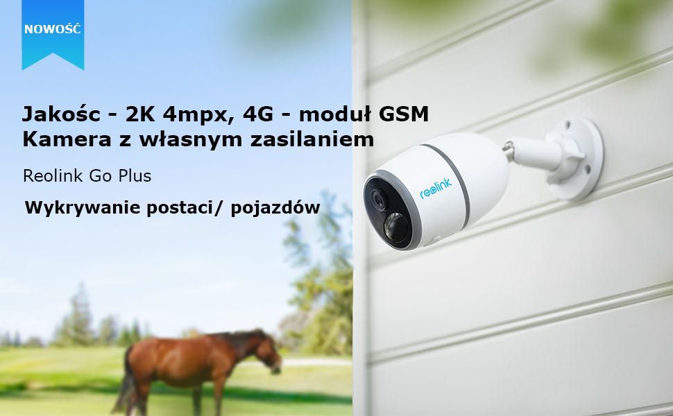 Piri kamera Go GSM LTE, jakość 2K 4 Mpx, akumulator, podgląd online