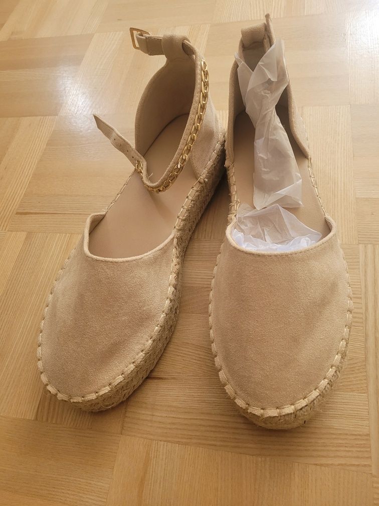 Nowe espadryle sandały buty 39 jenny fair beżowe