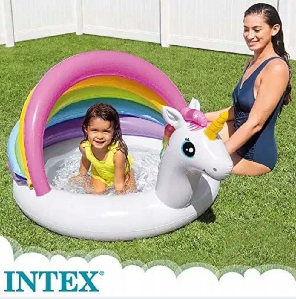 Basen Brodzik dmuchany jednorożec z daszkiem INTEX 57113