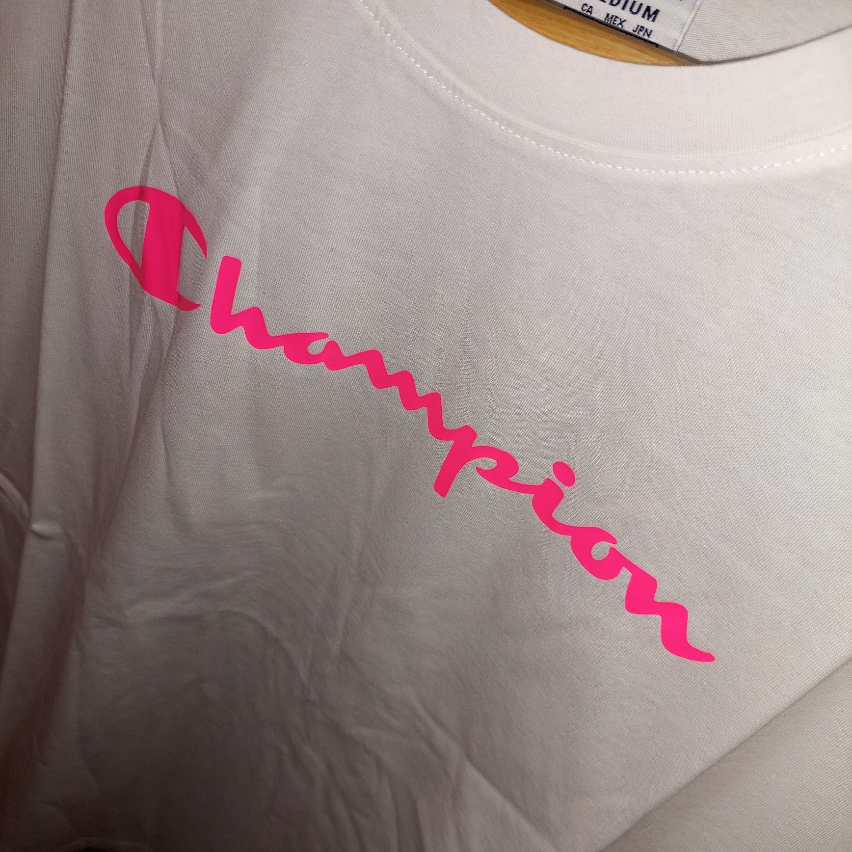Champion t-shirt damski z odblaskowym lampasem M nowy